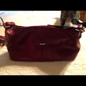 Red leather bag